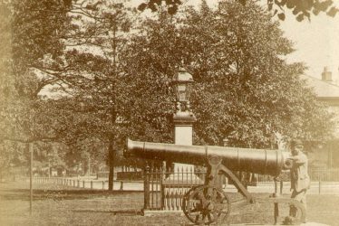 Leamington Spa.  Holly Walk, showing gun