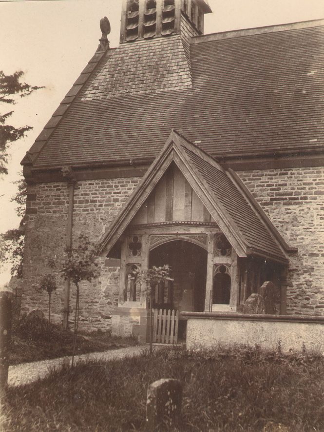 Preston Bagot Parish Church.  From p3 of Album of Thomas Kemp of Warwick, dated 28th March 1896.  1890 |  IMAGE LOCATION: (Warwickshire County Record Office)