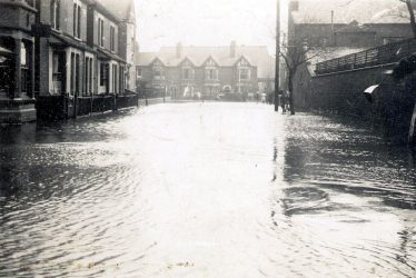 Nuneaton.  Riversley Road after floods