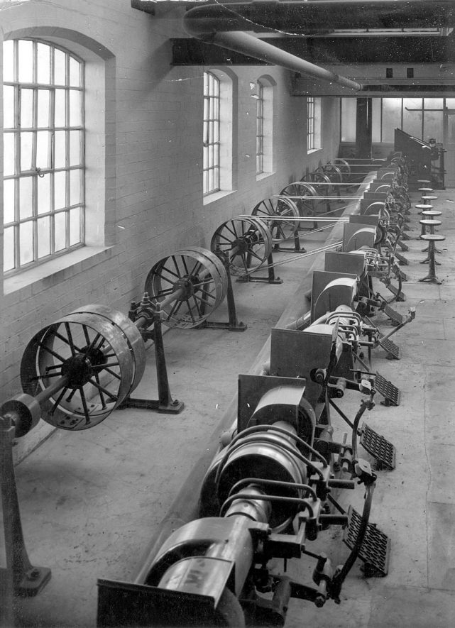 Machinery at Luckman and Pickering's hat factory, Bedworth.  1920s |  IMAGE LOCATION: (Warwickshire County Record Office)