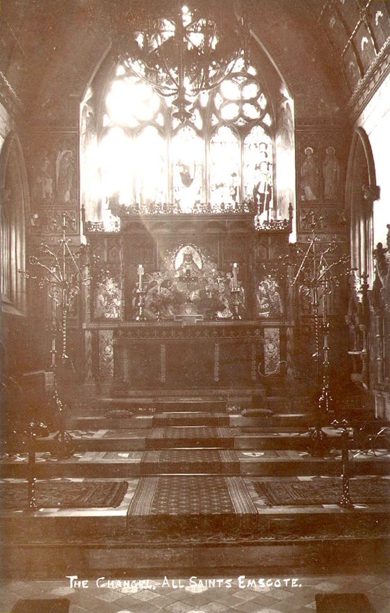 All Saints church interior looking into the chancel, Warwick.  1920s |  IMAGE LOCATION: (Warwickshire County Record Office)