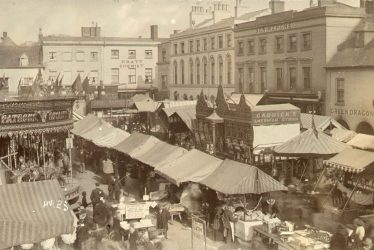 Warwick.  Market Place, Mop fair