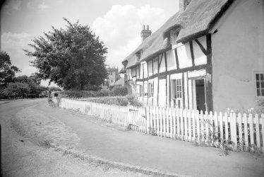 Clifford Chambers.  Thatched and timbered cottages
