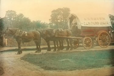 Clifford Chambers.  Waggon and horses from Clifford Mill