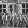 Clifford Chambers.  Building workers at Red Hill House