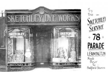 Leamington Spa.  Sketchley shop front