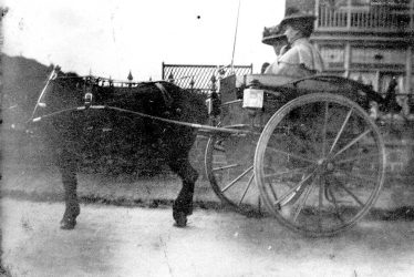 Polesworth.  Pony and trap in Station Road