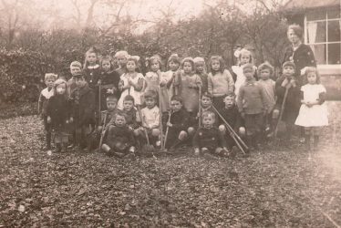 Studley.  Council School gardening class
