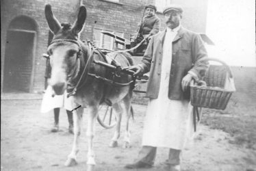 Cubbington.  Bread delivery by donkey and trap