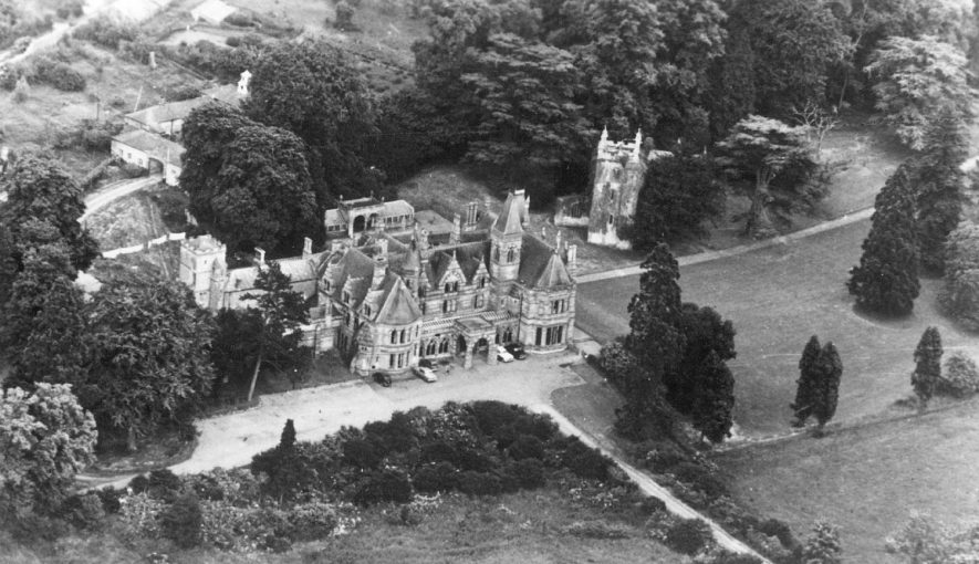 Ettington Park Hotel, Ettington, seen from the air.  1960 |  IMAGE LOCATION: (Warwickshire County Record Office)