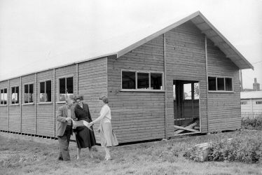 Eathorpe.  Village hall under construction