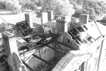 Great Packington.  Fire damage at the Hall