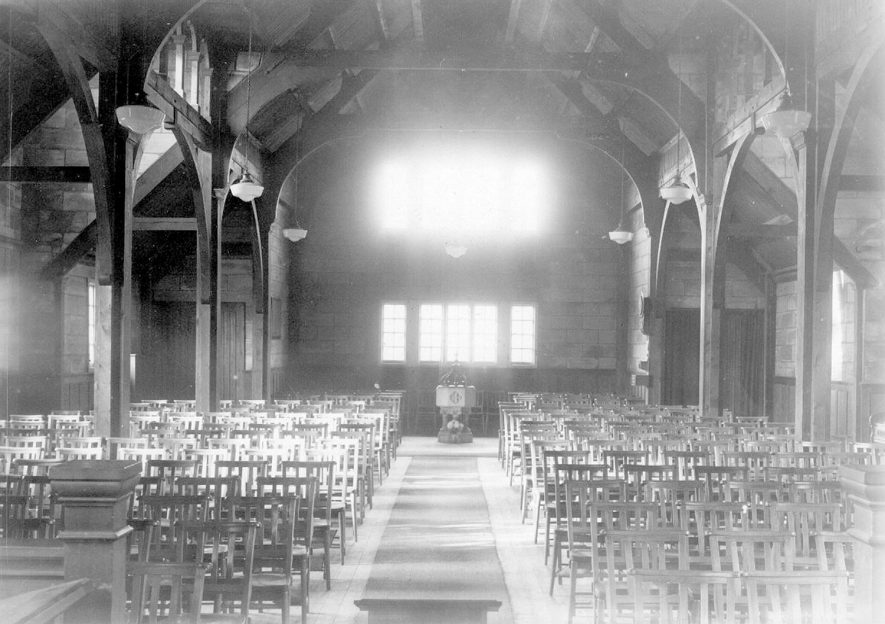 Interior of St Peter's church, Galley Common.  1950s |  IMAGE LOCATION: (Warwickshire County Record Office)