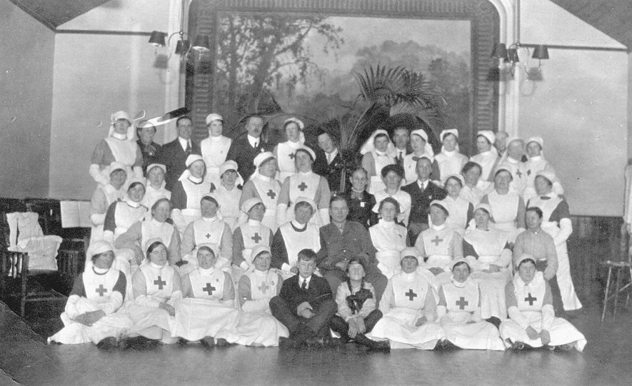 Henley in Arden  Red Cross Hospital.  A group of staff.  1915 |  IMAGE LOCATION: (Warwickshire County Record Office)