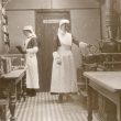 Henley in Arden.  Red Cross Hospital nurses in ward kitchen