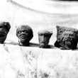 Kenilworth.  Carved heads from St Mary's Abbey