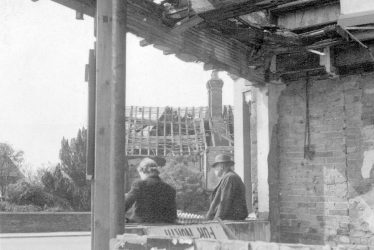 Kenilworth.  Bomb damage in The Square