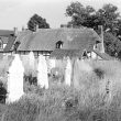 Welford on Avon.  Churchyard and cottages