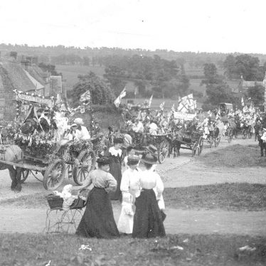 Napton on the Hill.  Coronation procession