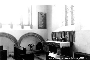 Napton on the Hill.  War memorial in St Lawrence church