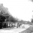 Napton on the Hill.  Cottages and children