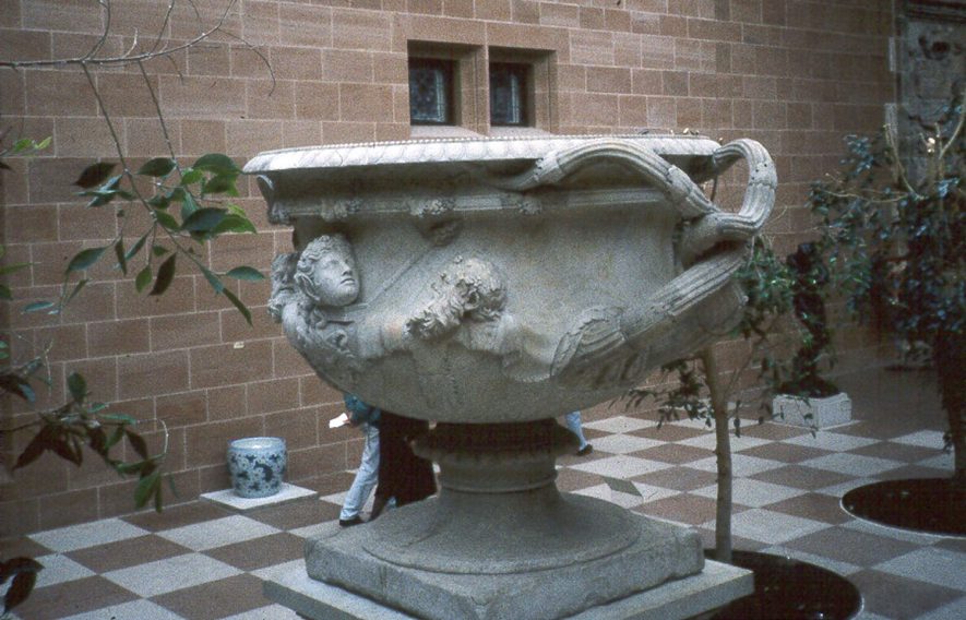 The Warwick vase, formerly at Warwick castle, photographed on display in the Burrell Collection, Glasgow.  1980s