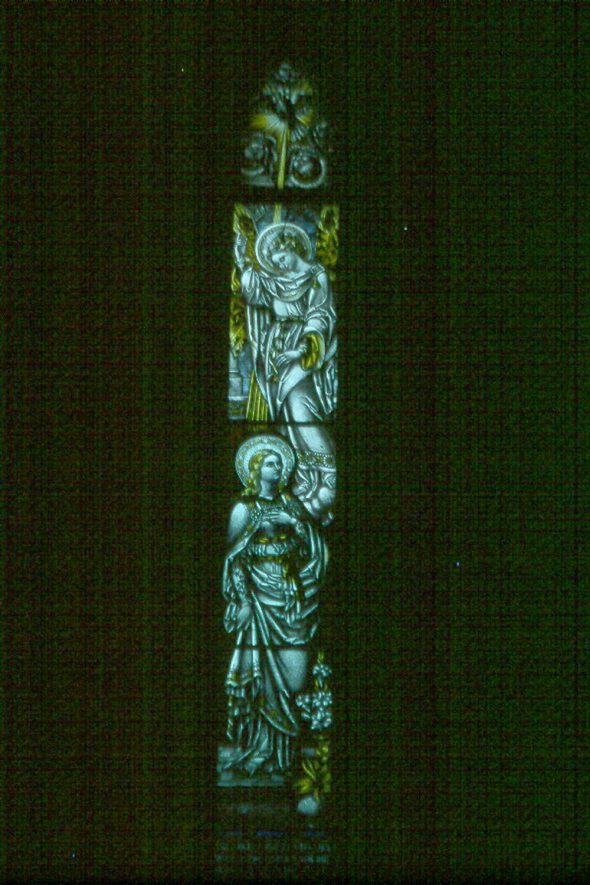 Stained glass window in Norton Lindsey parish church.  1978 |  IMAGE LOCATION: (Warwickshire County Record Office)