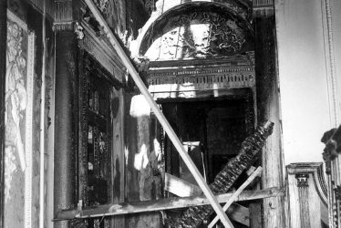 Stoneleigh.  Stoneleigh Abbey, fire damage
