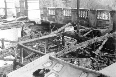 Stoneleigh.  Stoneleigh Abbey, fire damage
