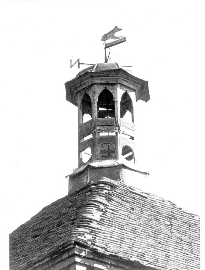 The cupola and wind vane on the dovecote at Sherbourne Farm, Sherbourne.  1970 |  IMAGE LOCATION: (Warwickshire County Record Office)