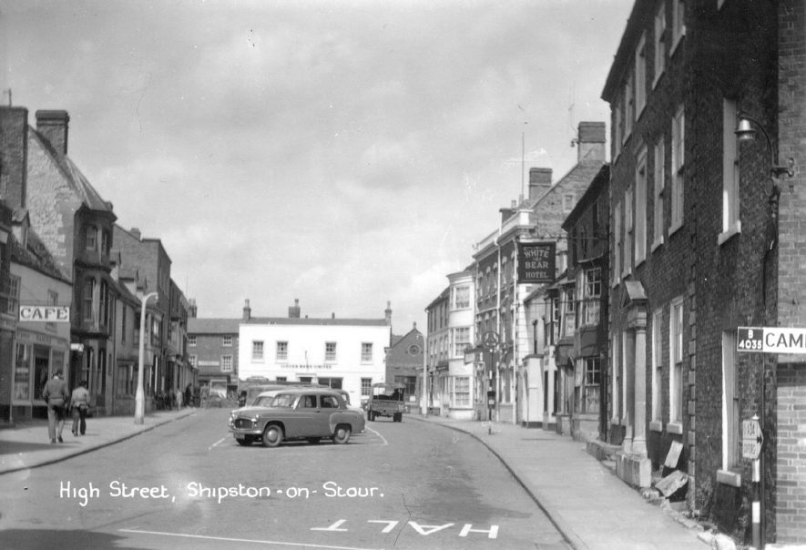 View looking along High Street, Shipston on Stour.  1960s |  IMAGE LOCATION: (Warwickshire County Record Office)