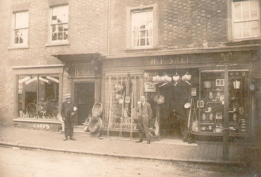 Ironmongers shop belonging to Henry Frank Sale & Son of Sheep Street, Shipston on Stour.  1920s |  IMAGE LOCATION: (Warwickshire County Record Office)