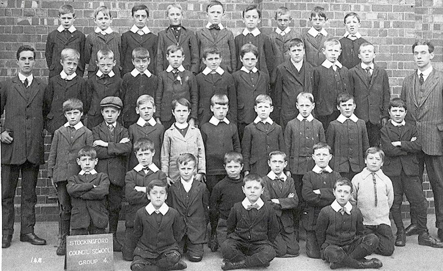 Stockingford council school photograph of the boys in group 4 with their teachers.  1900s |  IMAGE LOCATION: (Warwickshire County Record Office)
