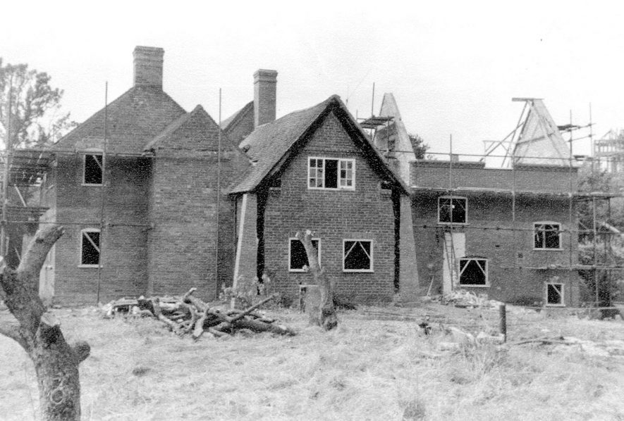 Tan Mill, undergoing restoration and building work. Tanworth in Arden.  June 1959 |  IMAGE LOCATION: (Warwickshire County Record Office)