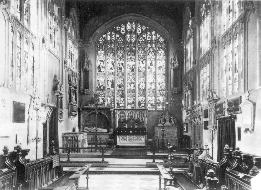 Holy Trinity Church Interior, Stratford upon Avon.  1890 |  IMAGE LOCATION: (Warwickshire County Record Office)