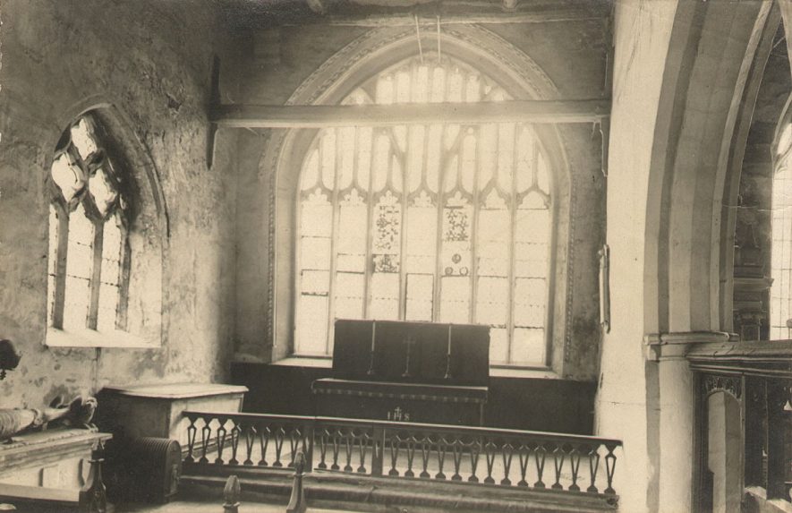 Wootton Wawen Parish church interior.  1900s. |  IMAGE LOCATION: (Warwickshire County Record Office)