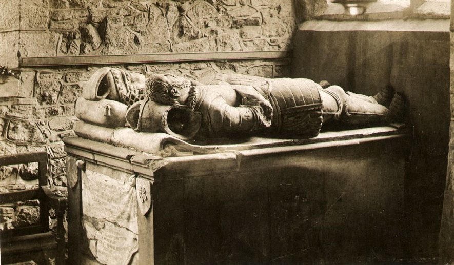 A tomb in Wolvey parish church.  c. 1940 |  IMAGE LOCATION: (Warwickshire County Record Office) IMAGE DATE: (c.1940)