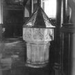 Wolston.  Church, font
