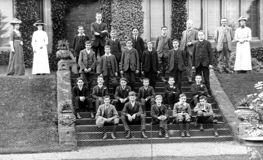 Group of pupils and teachers at the Shawbury Industrial School, Fillongley.  1910s |  IMAGE LOCATION: (Warwickshire County Record Office)