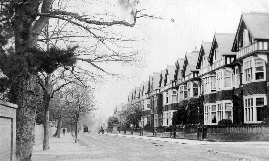 View of the Rugby Road showing terraced houses.  1900s |  IMAGE LOCATION: (Warwickshire County Record Office)