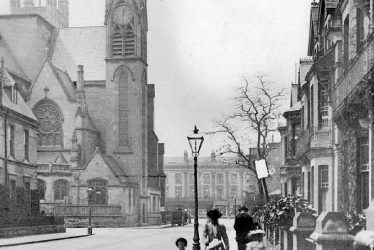 Leamington Spa.  Priory Terrace and church