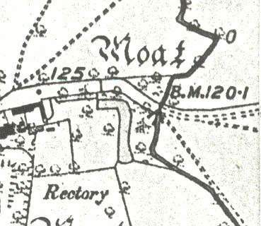 A Medieval moat on the 1884 Ordnance Survey map at Dorsington | Open