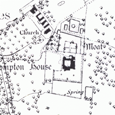 A Post Medieval moat on the 1886 Ordnance Survey map at Compton Wynyates | Open