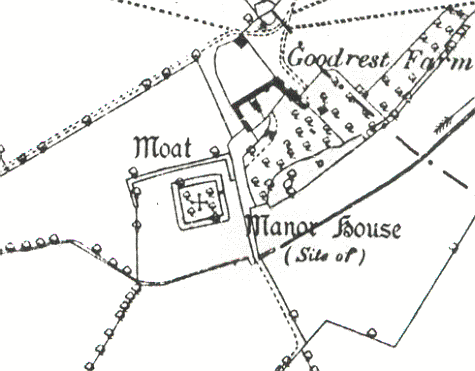 A Medieval moat on the 1886 Ordnance Survey map near Leek Wootton | Open