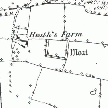 A Medieval moat on the 1886 Ordnance Survey map near Honiley | Open