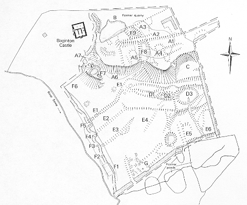 Plan of earthworks of Medieval settlement adjacent to Baginton Castle | Warwickshire County Council