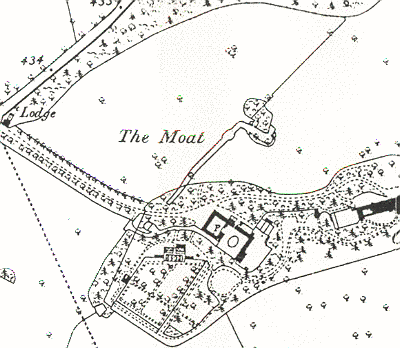 A Medieval moat on the 1886 Ordnance Survey map at Coton House, Churchover | Open