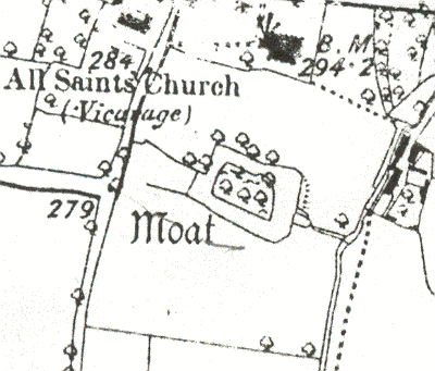 A Medieval moat on the 1886 Ordnance Survey map at Stretton on Dunsmore | Open