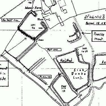 Map indicating moats at Manor Farm, Draycote | Warwickshire County Council