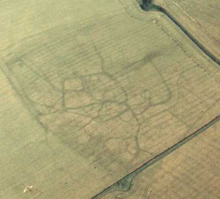 Cropmarks revealing enclosures and linear features at Priors Marston | Warwickshire County Council